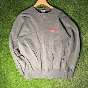 Champion Authentic Athletic Apparel Crewneck Sweatshirt Gray Distressed Medium